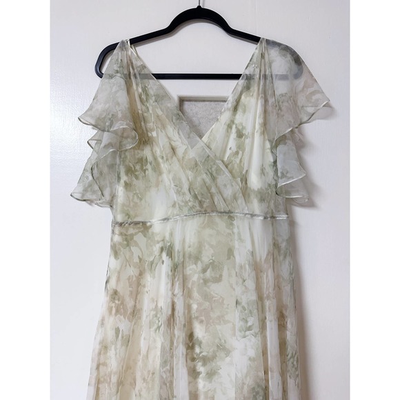 NWT JENNY YOO COLLECTION Floral Chiffon Bridesmaid Wedding Dress 8 (982) - Picture 2 of 5
